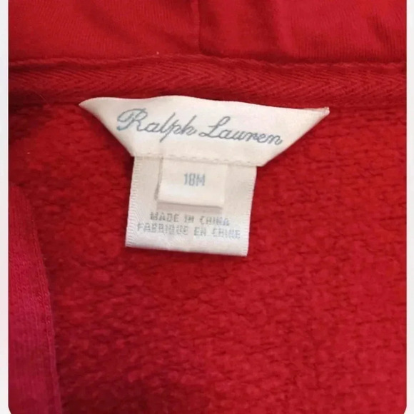 Ralph Lauren Red Hoodie Size  18M - Picture 6 of 6